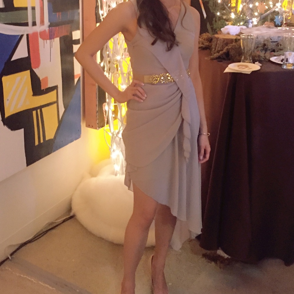 Chiffon light grey dress